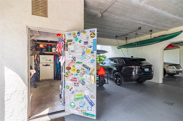 view of garage