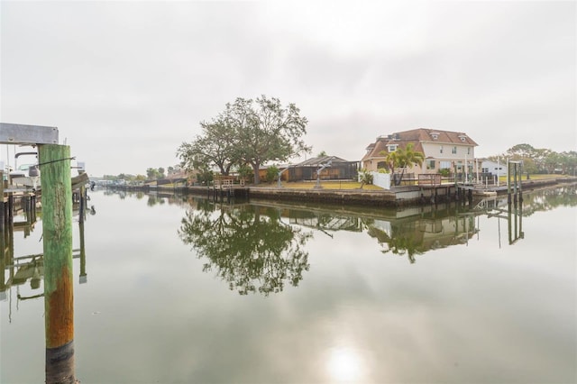 water view with a dock