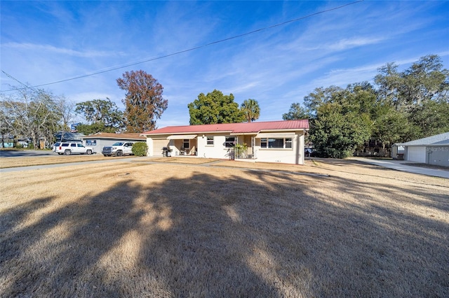 view of single story home