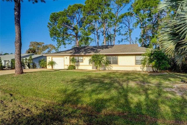 ranch-style house with a front yard