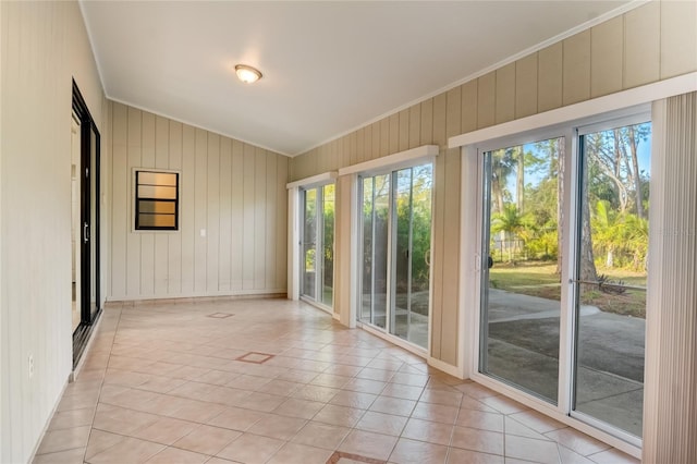 interior space with vaulted ceiling