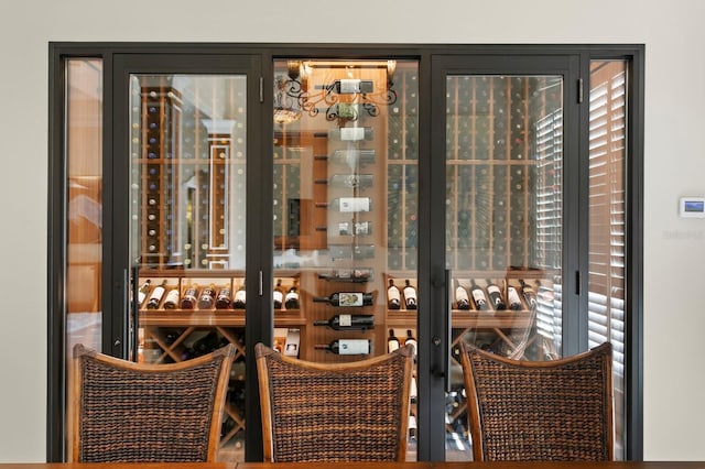 wine room featuring a wealth of natural light