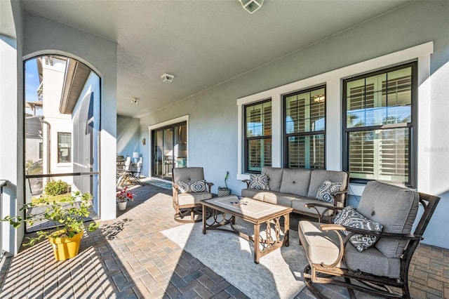 view of patio with an outdoor hangout area