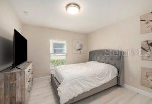 bedroom featuring light hardwood / wood-style floors