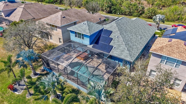 bird's eye view with a residential view