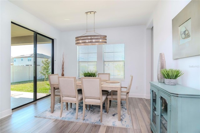 dining area featuring light hardwood / wood-style flooring