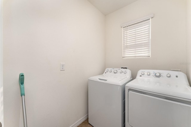 laundry area featuring washer and clothes dryer