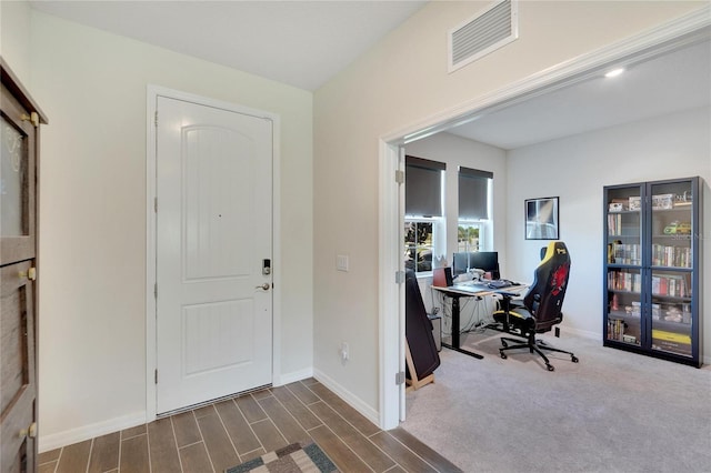 entryway featuring dark hardwood / wood-style flooring