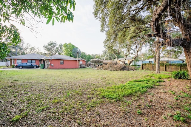 view of yard featuring a carport