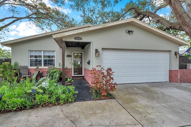 ranch-style home with a garage