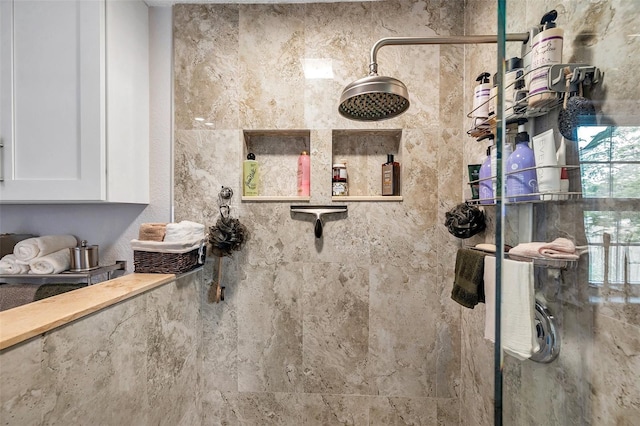 room details with tiled shower