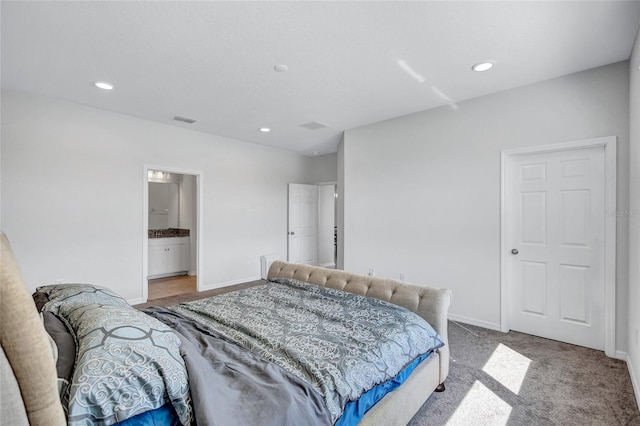 bedroom with carpet