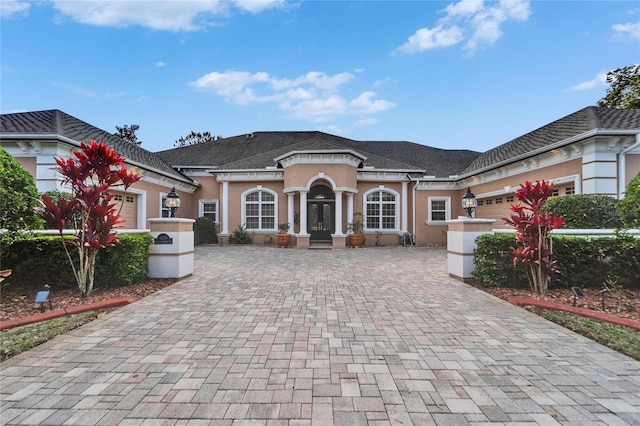 view of front of house with a garage