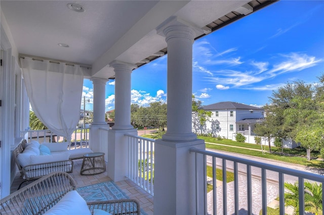 balcony with a residential view