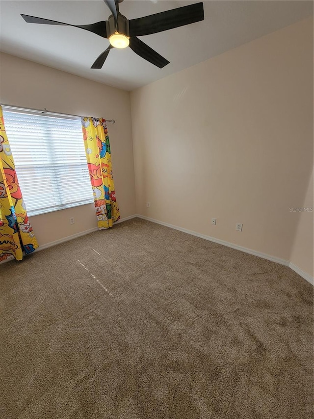 interior space featuring ceiling fan