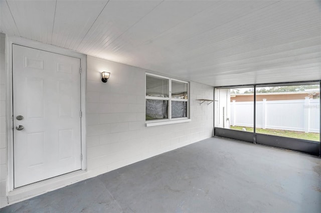 view of unfurnished sunroom