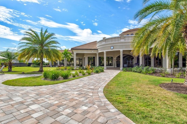 exterior space with a lawn