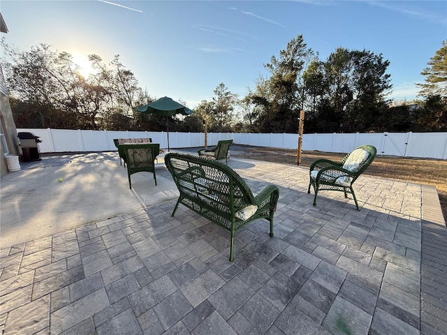 view of patio / terrace featuring grilling area