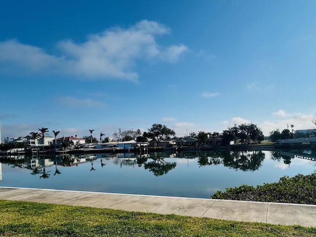 view of water feature featuring a dock