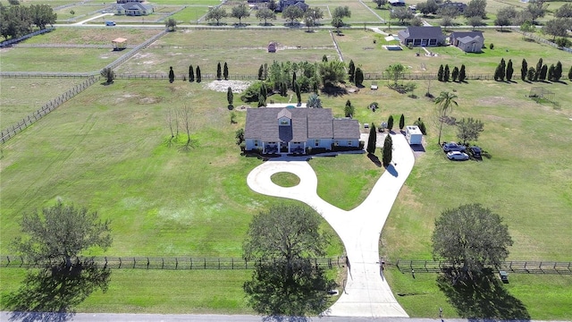 bird's eye view with a rural view