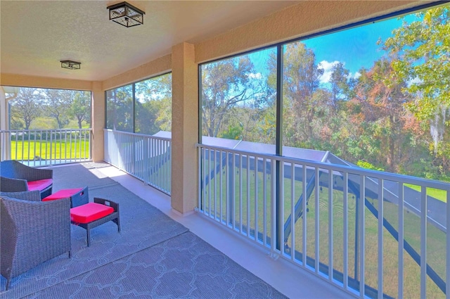 view of unfurnished sunroom