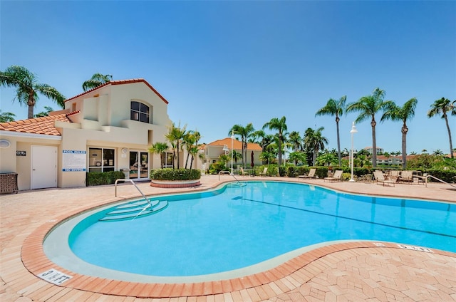 view of pool with a patio area