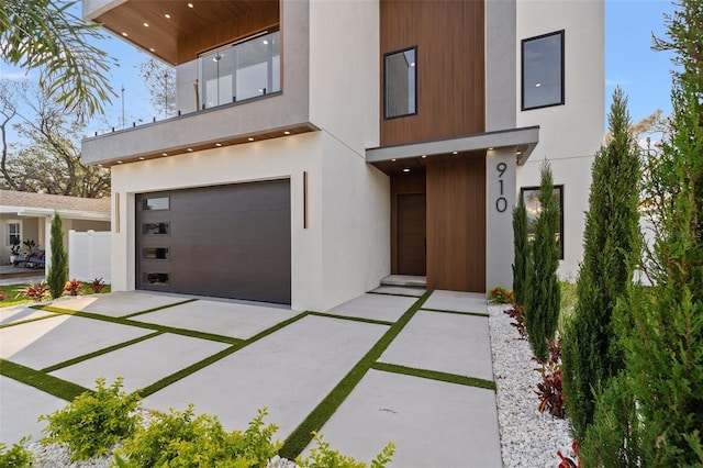 contemporary house with a garage