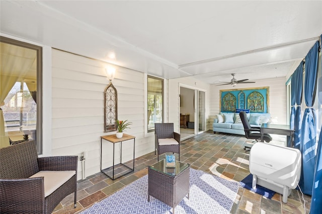 1007 Lake Avoca Dr, Tarpon Springs, FL 34689 - sunroom / solarium with ceiling fan