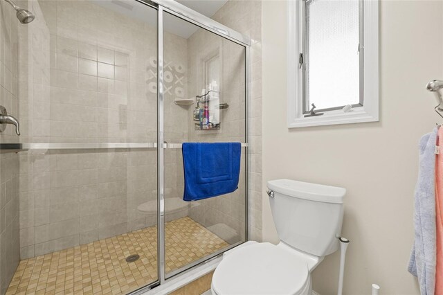 1007 Lake Avoca Dr, Tarpon Springs, FL 34689 - bathroom with a shower with door and toilet