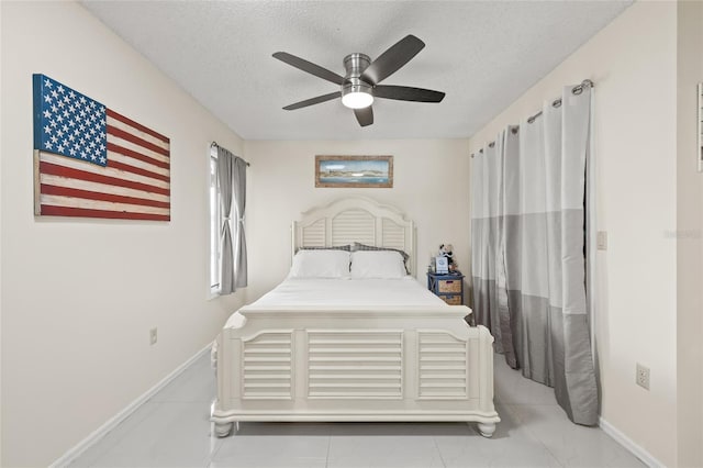 1007 Lake Avoca Dr, Tarpon Springs, FL 34689 - bedroom with ceiling fan and a textured ceiling