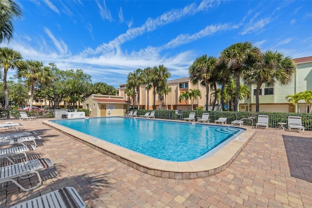 view of pool with a patio area