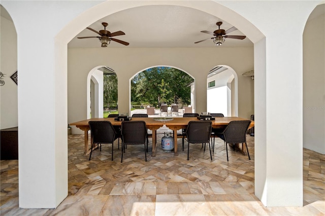 view of patio / terrace with ceiling fan