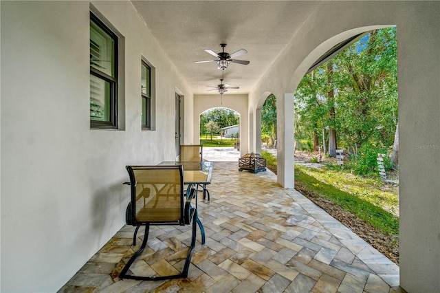 view of patio / terrace with ceiling fan