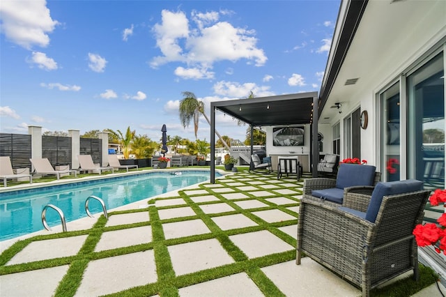 view of pool with a patio area