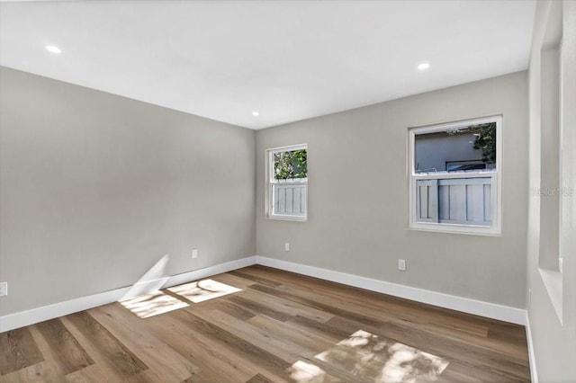 empty room featuring light hardwood / wood-style flooring