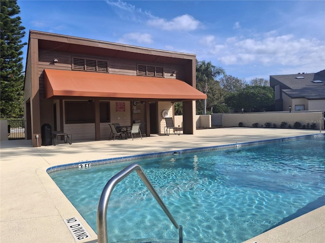 view of pool with a patio area