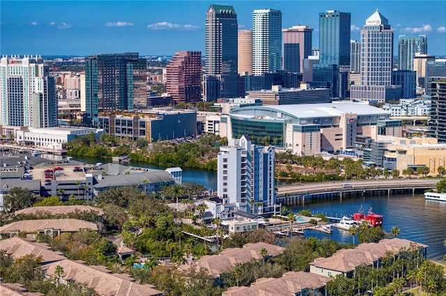 city view with a water view