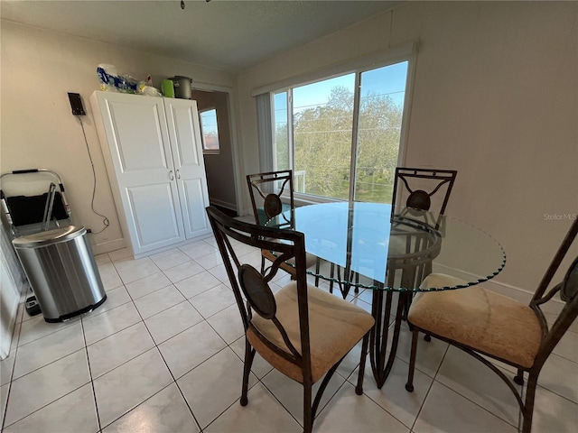 view of tiled dining space