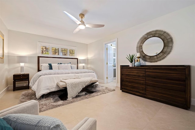 bedroom featuring ceiling fan