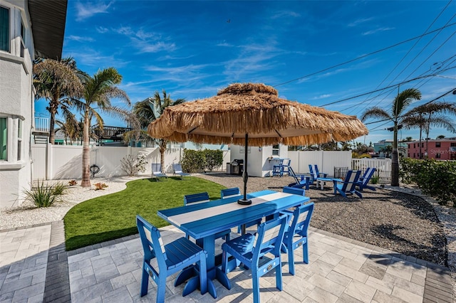 view of patio featuring grilling area