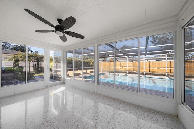 view of unfurnished sunroom