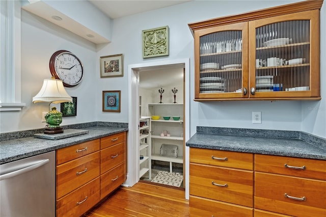 6010 17th Ave S, Gulfport, FL 33707 - kitchen with hardwood / wood-style flooring and dishwasher