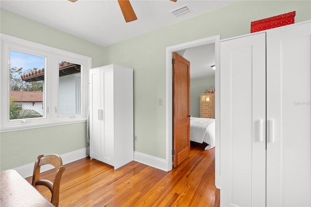 6010 17th Ave S, Gulfport, FL 33707 - interior space with ceiling fan and light hardwood / wood-style floors