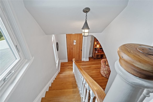 6010 17th Ave S, Gulfport, FL 33707 - stairway with hardwood / wood-style floors