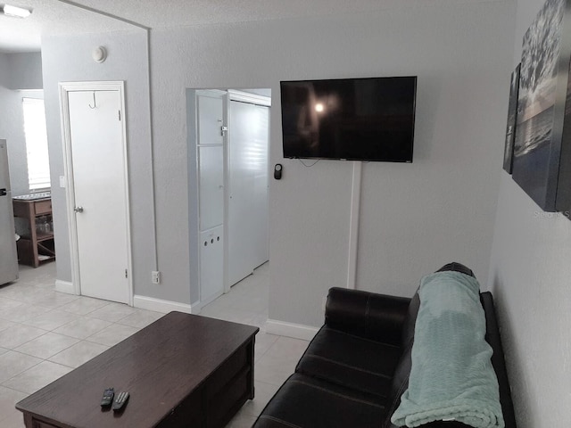 view of tiled living room