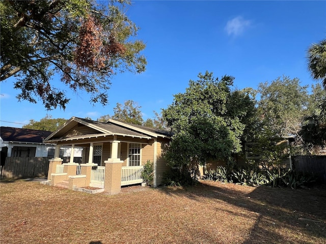 exterior space with a front yard