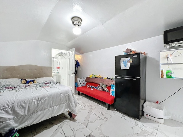 3911 Auburndale Ave, Orlando, FL 32839 - bedroom with lofted ceiling and black refrigerator