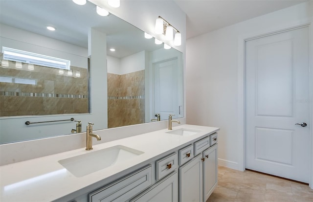 5295 SW 87th Ter, Ocala, FL 34481 - bathroom featuring a walk in shower and double vanity