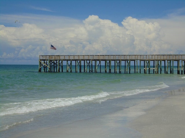 exterior space with a view of the beach