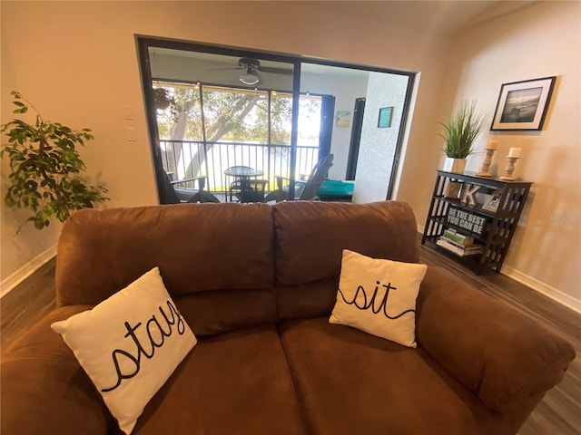 living room featuring wood-type flooring